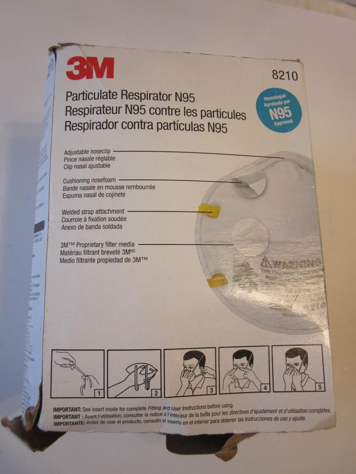 (20) 3M Particulate Respirator N95 8210 Made in USA