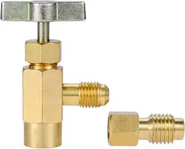 Can Tap Valve with Tank Adapter, 1/2″ to 1/4″ SAE Refrigerant Dispenser Tool Bra