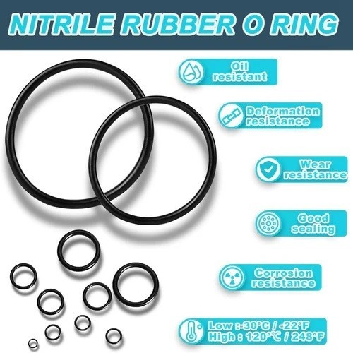 2.62mm cord thickness AS568/ISO 3601 premium O-rings made of NBR70 in carbon black