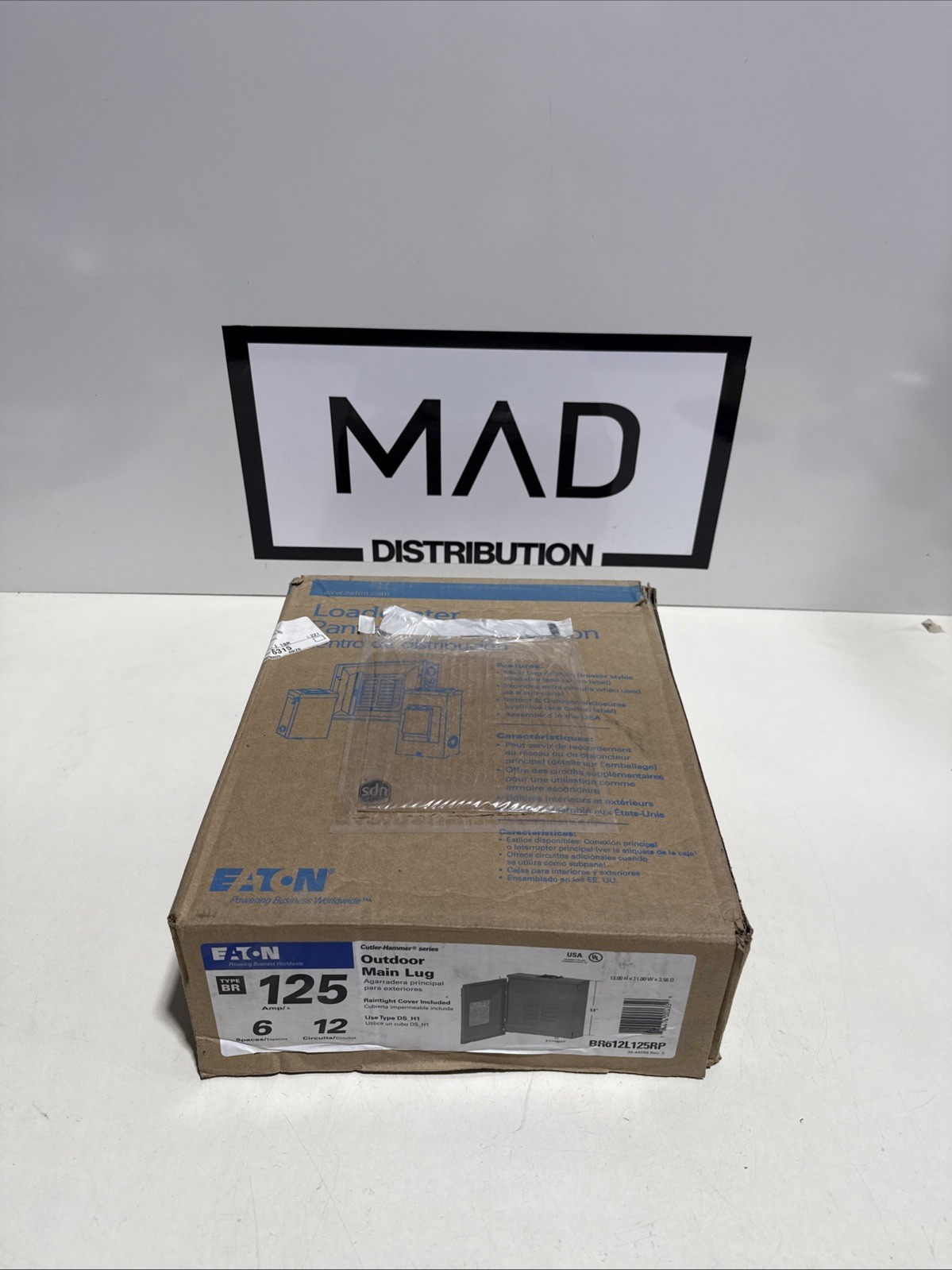 Eaton BR612L125RP Cutler-Hammer Outdoor Main Lug Load Center, 125 Amp