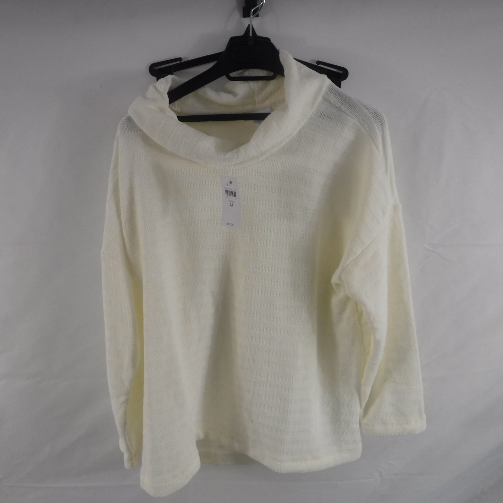 J-Jill KTP211041 Cream Cowl Neck Knitted Super Soft Top Size Medium