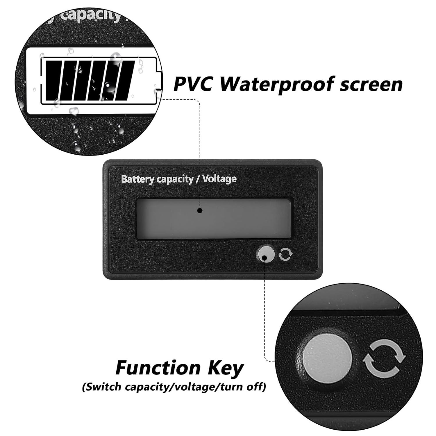Versatile Digital Battery Meter 12V-84V with Backlit LCD & Low Battery Alarm