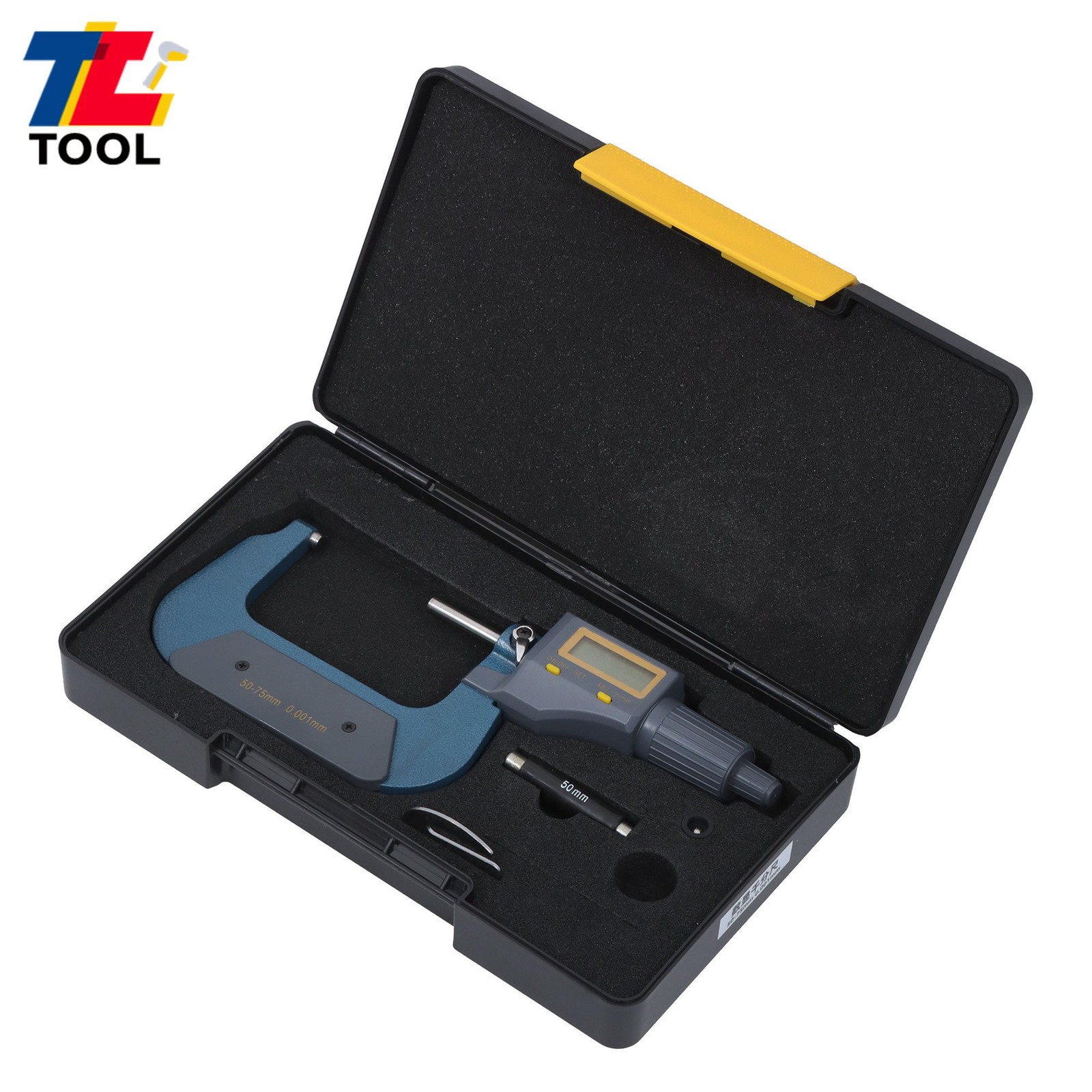 Large LCD Display 2-3″ 0.00005″ Digital Outside Micrometer Carbide Tip 50-75mm