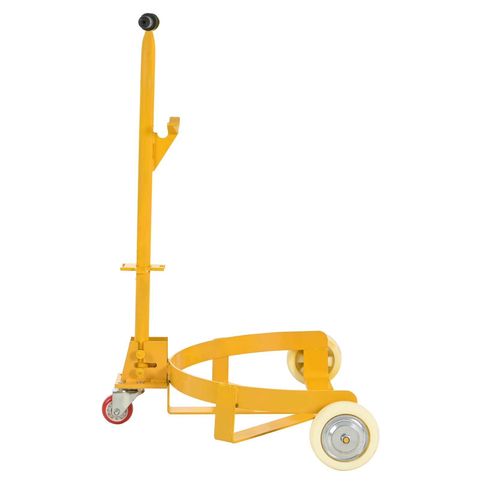 55 Gallon Drum Dolly, 1200lbs capacity, with 2 fixed PU Wheels and 1 swivel whee