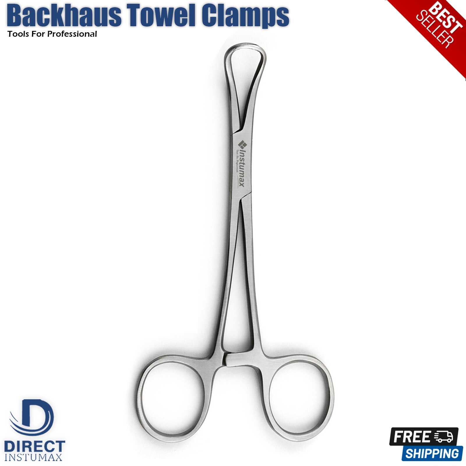 3Pcs Backhaus Towel Clamp 5.5” Surgical Locking Forceps Tissue Body Piercing