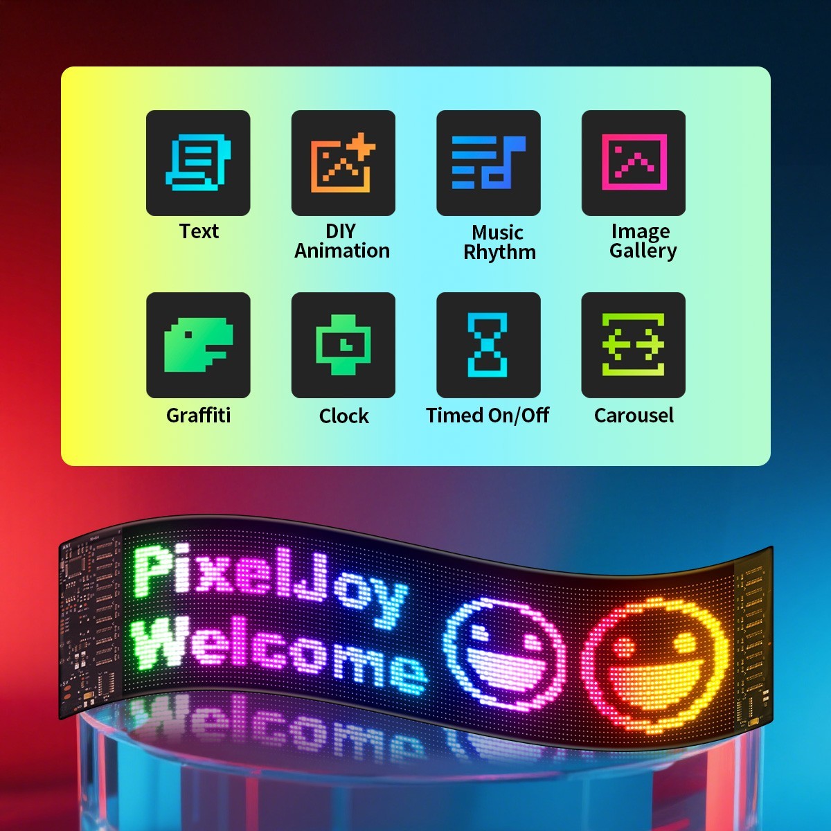 Programmable LED Sign Bluetooth APP Flexible Scrolling Message Board Text Animat