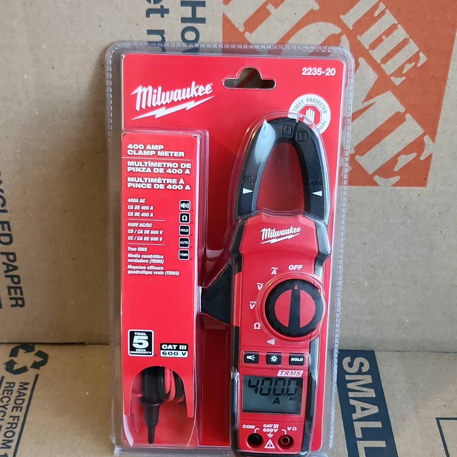 Milwaukee Clamp Meter Multimeter 2235-20 400A True RMS CAT III 600V 4000Ct
