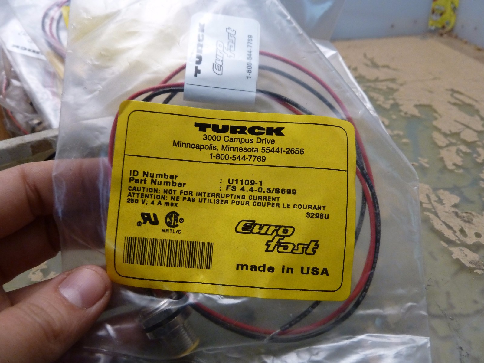 Turck Euro Fast U1109-1 FS 4.4-0.5/S699 2 Wire [2*V-8]