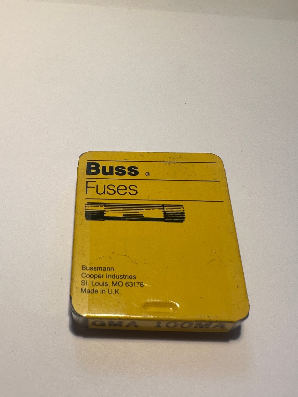 Buss Bussmann GMA 100mA Fuses 250V AC 125V AC Lot of 5 Made in UK