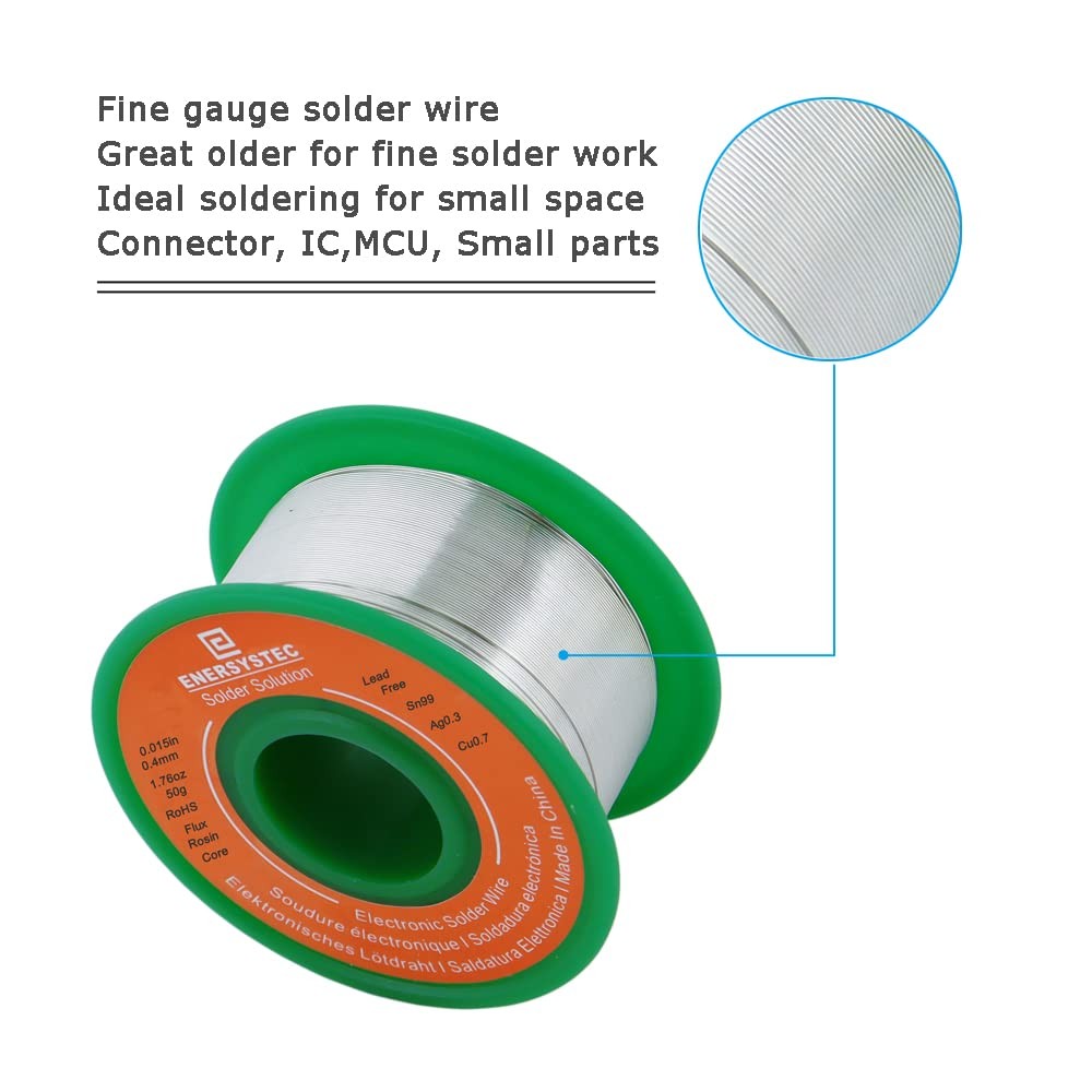 0.4mm Solder Wire Extra Thin Gauge 0.015 inch Diameter Rosin Flux Core Lead-