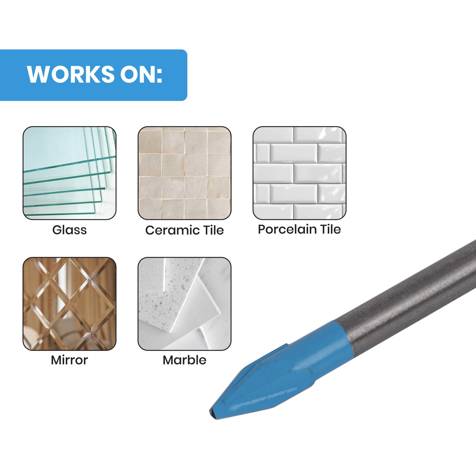 Spyder 5/16 in x 3.5 in Hex Shank Carbide-Tipped Glass and Tile Drill Bit 950075