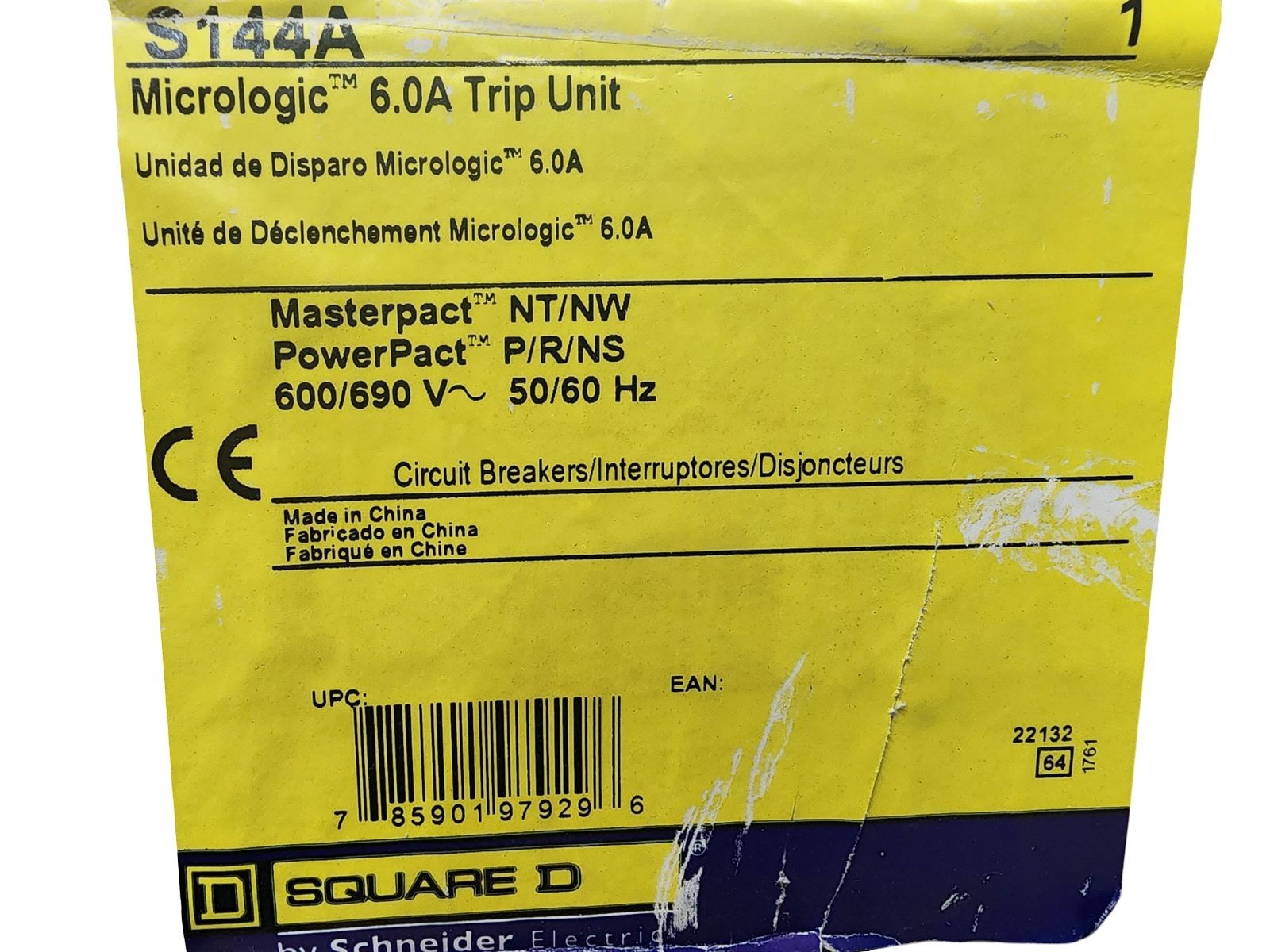 Square D S144A Micrologic 6.0A Trip Unit 600/690V Electronic Breaker Trip Module