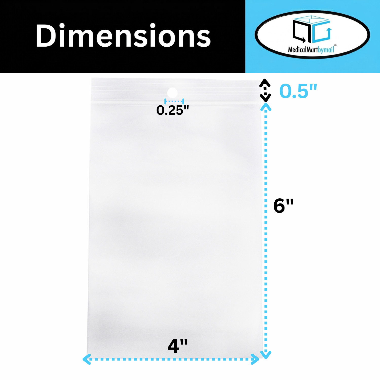 2 Mil Clear Reclosable Plastic Polybags 5″ x 8″ Top Seal w/ Hang Hole 2000 Packs