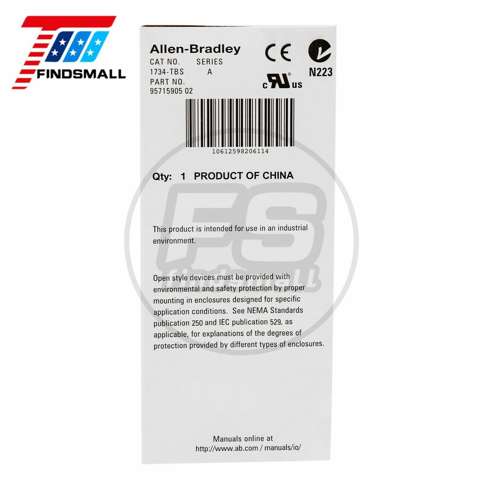 2023 Allen Bradley Point I/O 1734-TBS Terminal Base w/ IEC Spring Terminals USA