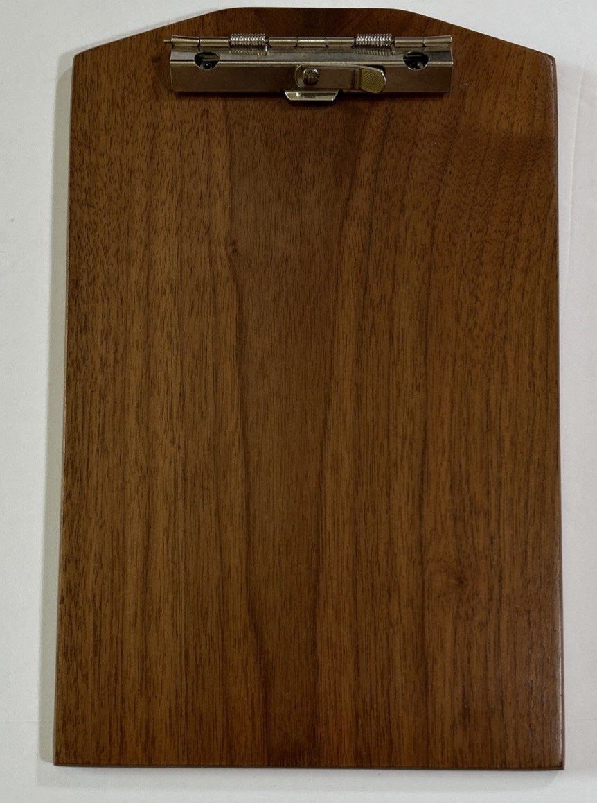 Berea College Crafts Solid Black Walnut Wood Clipboard 9 1/2”x6 1/4”x 1/4″ KY