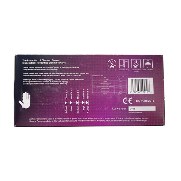 DIAMOND Blue Nitrile Disposable Exam Gloves, 8 Mil, Case of 500 (S-M-L-XL-XXL)