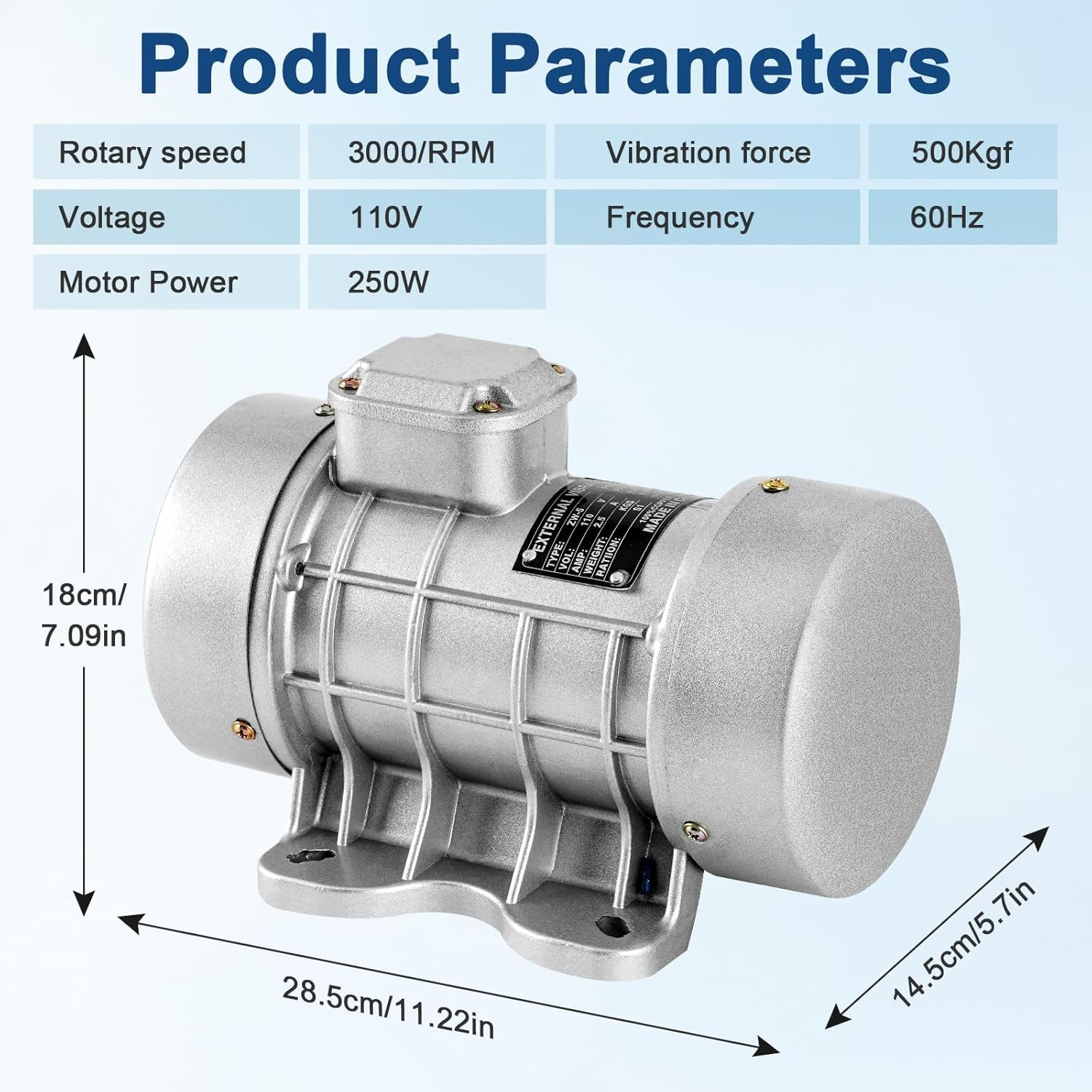 250W Heavy Duty Electric Concrete Vibrator Motor 110V 3000RPM