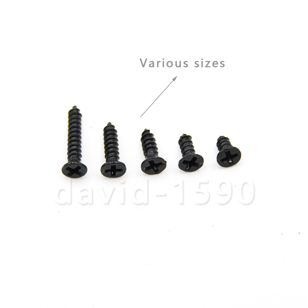 Black Small Self Tapping Screws Phillips Flat Head Micro M1 M1.2 M1.4 M1.6 M1.7