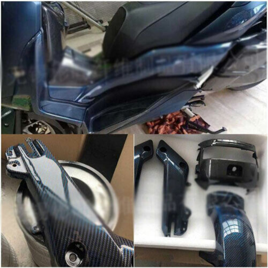 3K Carbon Fiber Blue Metallic Reflection Mixed Twill Fabric Cloth 100cm * 100cm