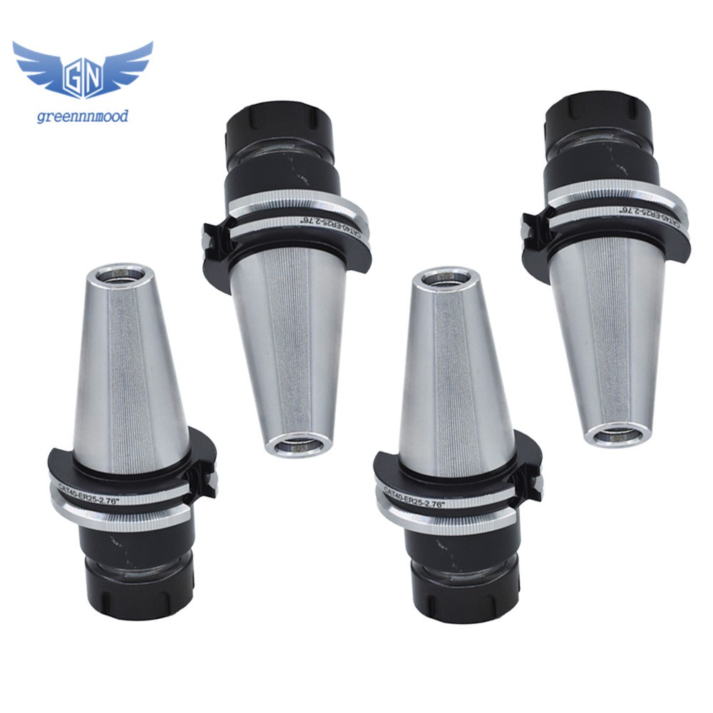 CAT40-ER25 Collet Chucks W. 2.76″ Long Gage Length – 4 Chucks Tool Holder Set