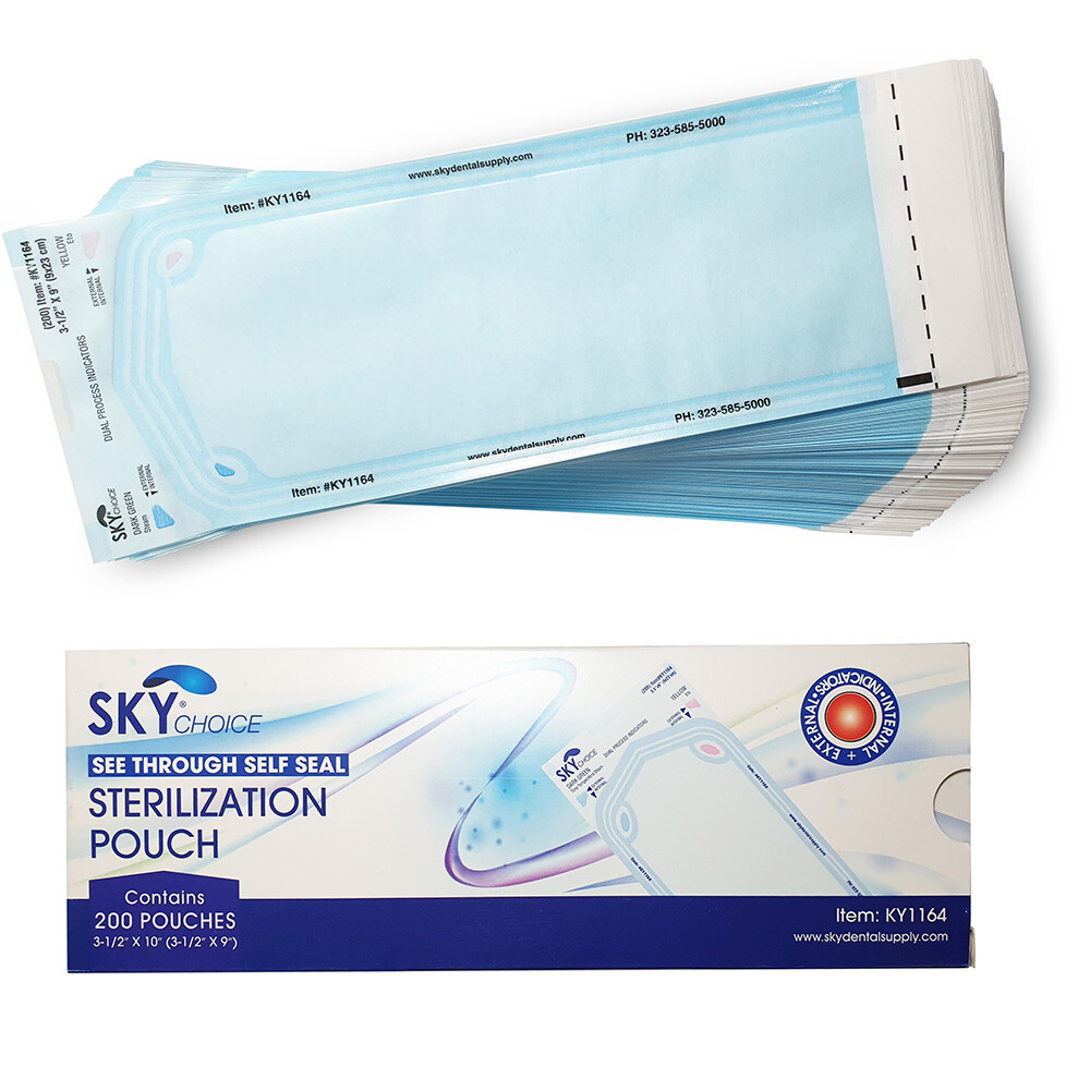 Sterilization Pouches- 3.5 » x 10 » Dental Medical Self Seal Pouch Bag 200 Bags