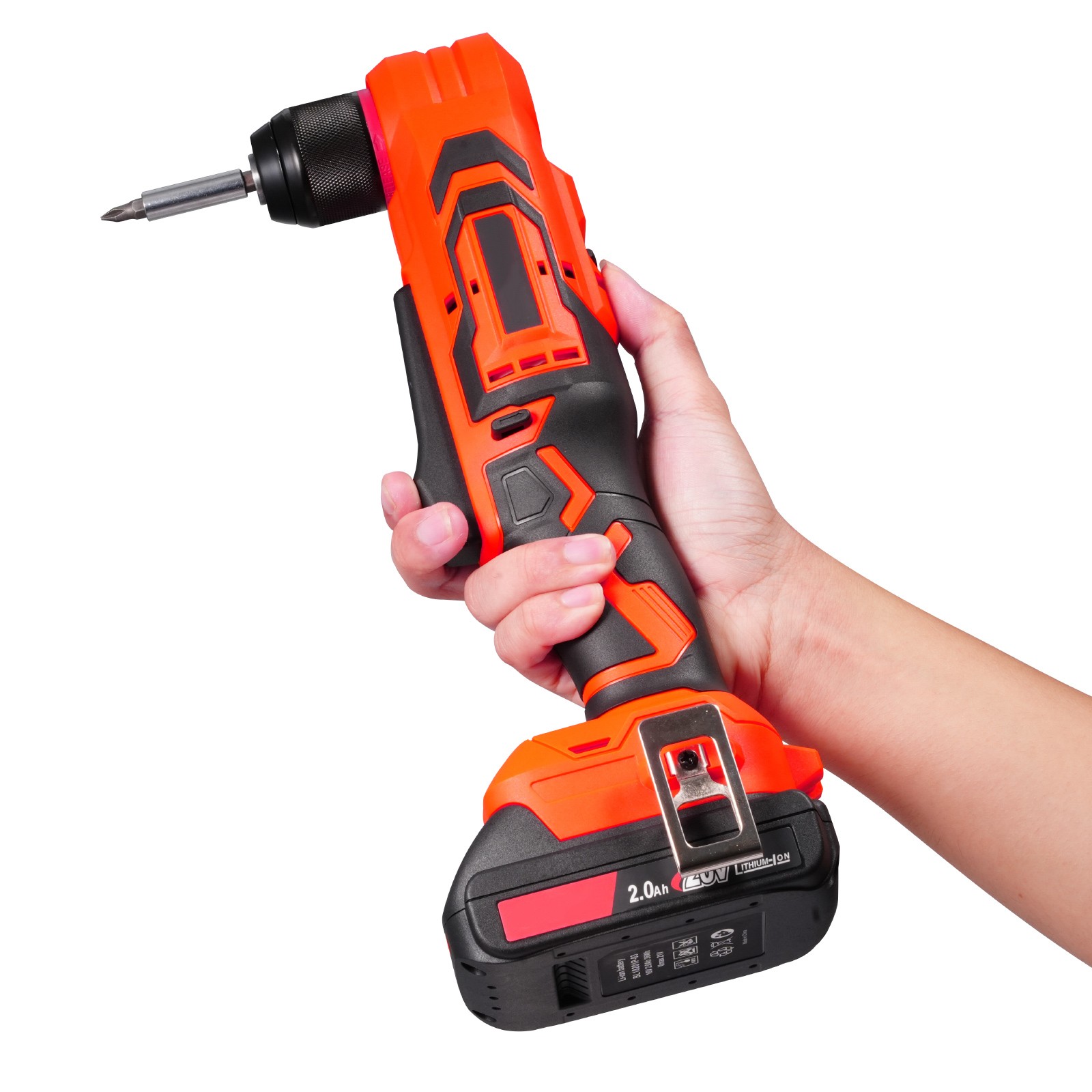 Uimoso Cordless 90-Degree Right Angle Drill with 3/8 Inch Chuck