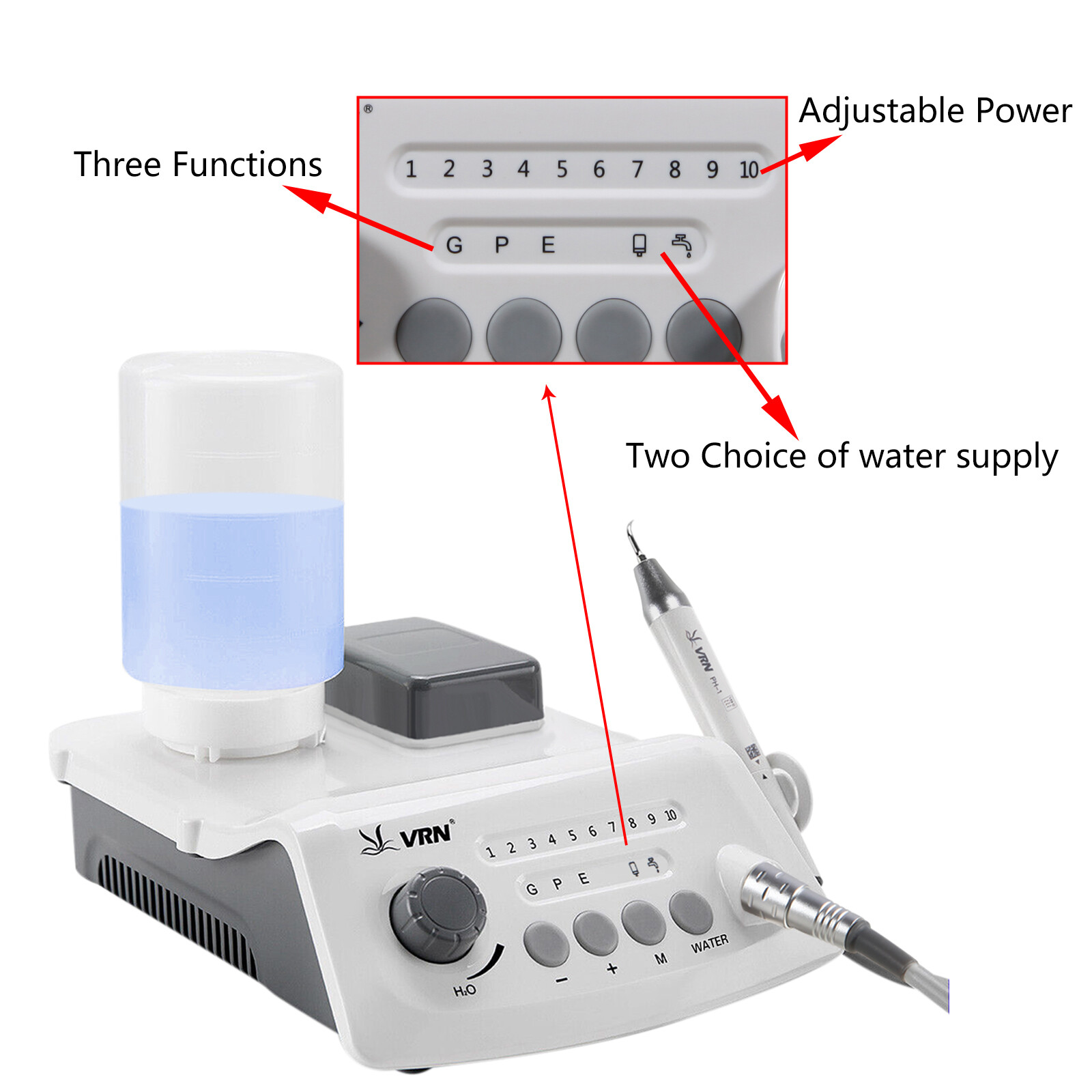 VRN Dental Ultrasonic Scaler with LED handpiece / Air Scaler 2Hole / 4Hole