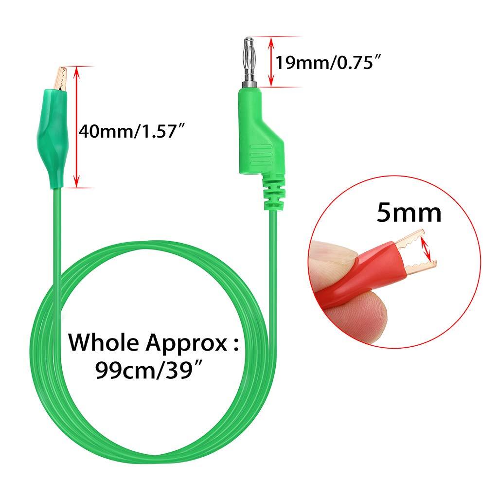 Multimeter Test Lead Set Stackable Banana Plug To Alligator Clips Test Cable Kit