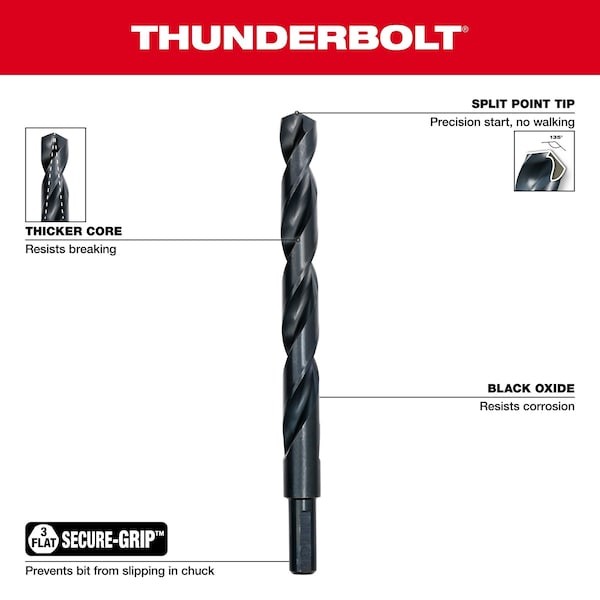 Milwaukee Tool 48-89-2802 Thunderbolt Black Oxide Drill Bit Set, 29-Piece
