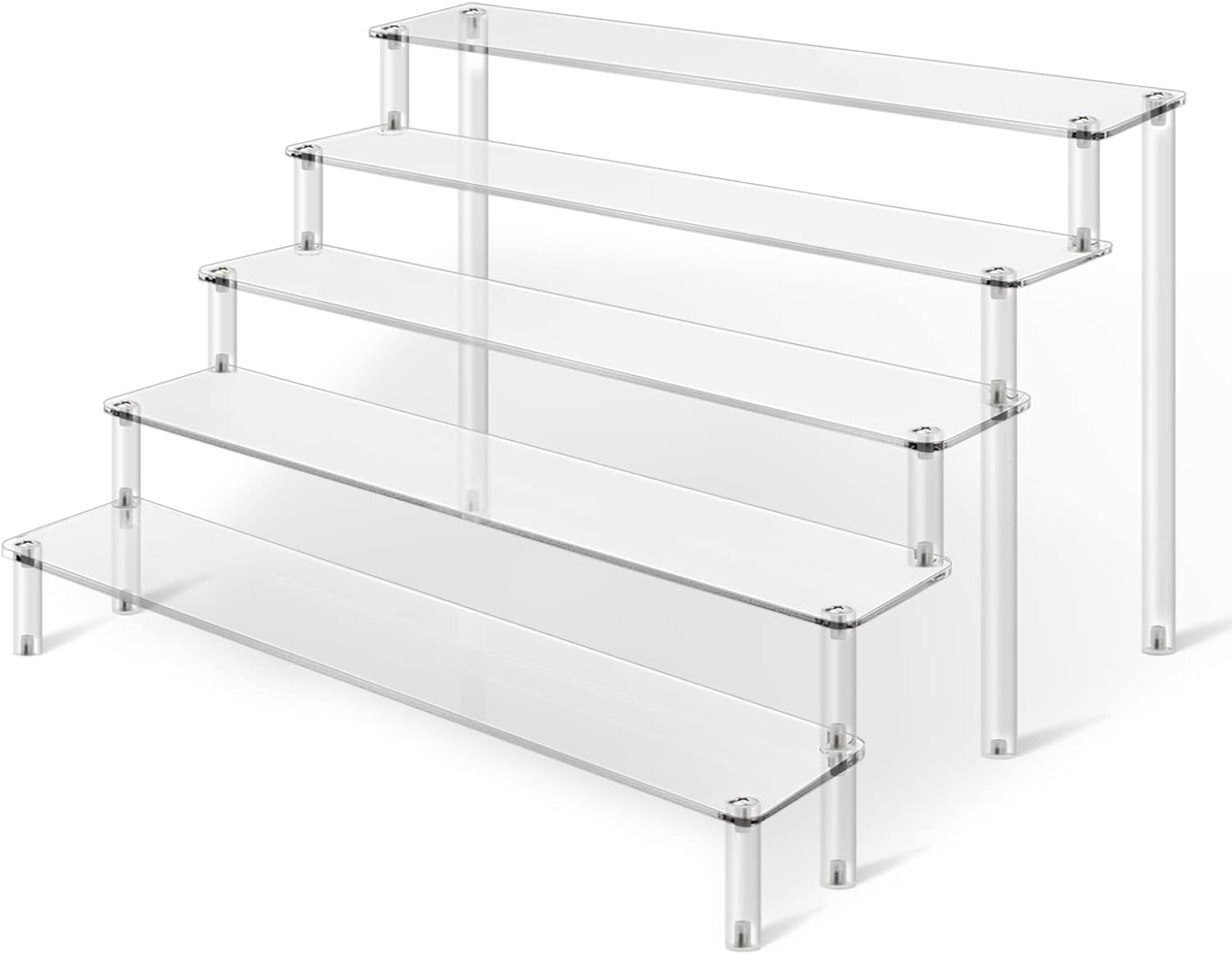 Acrylic Risers Display Stand for Action Figures, 5 Tier Clear Display Collect
