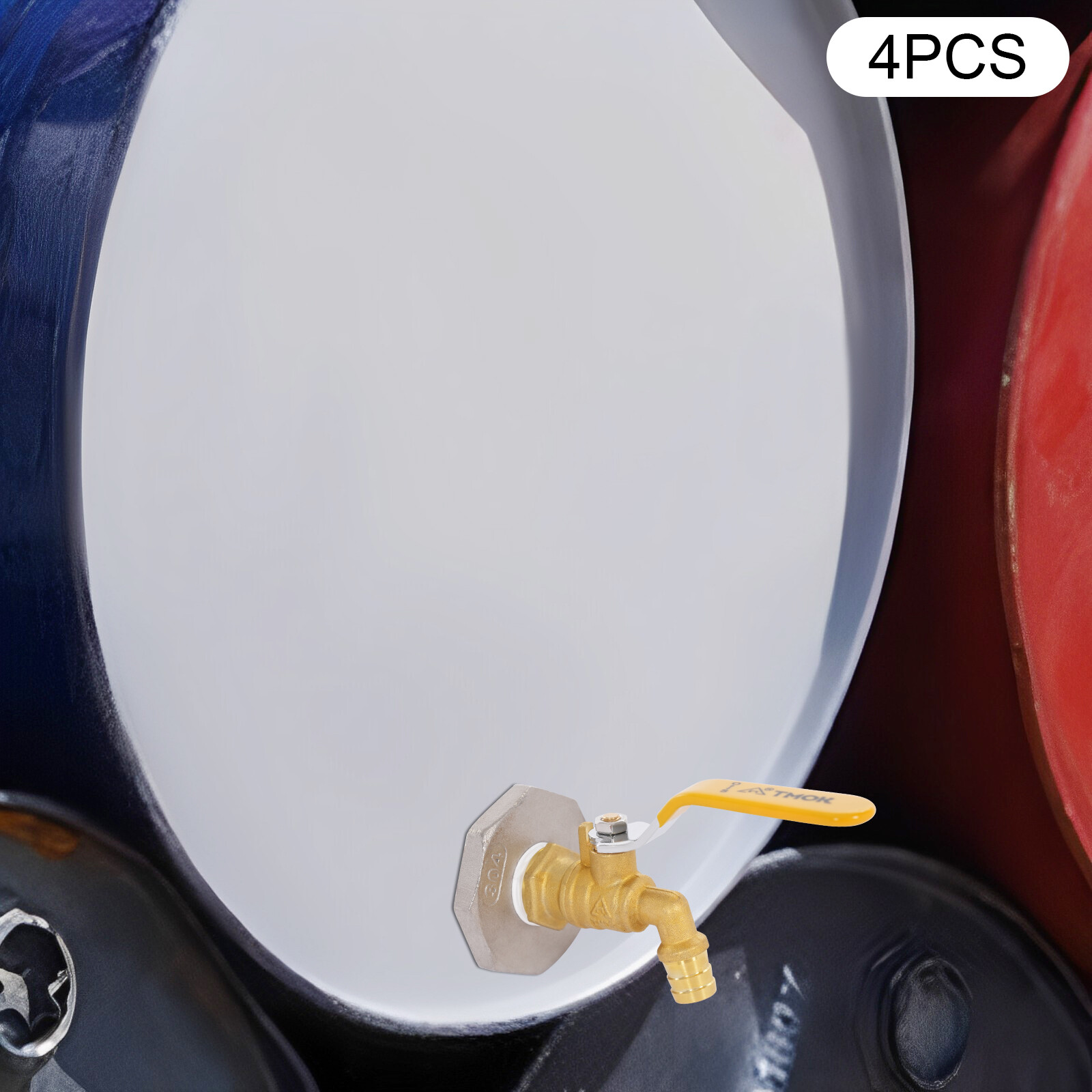 4pcs Rain Barrel Spigot Brass Barrel Faucet For 55 Gallon Drum W/ 4 PTFE Tapes