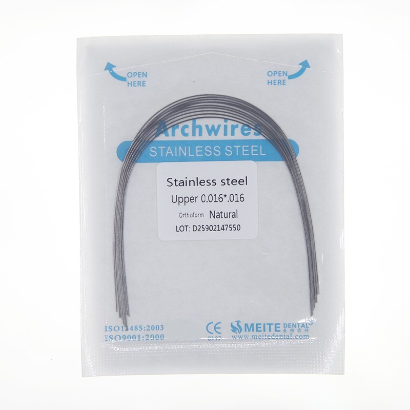100Pc Dental Ortho S.S Arch Wire Round Rectangular Stainless Steel Wires Natural