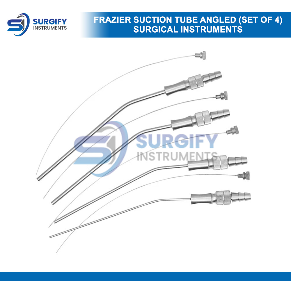 FRAZIER SUCTION TUBE ANGLED (SET OF 4) SURGICAL INSTRUMENTS