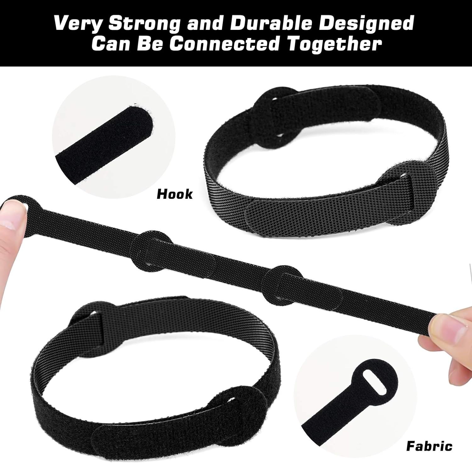 150 PCS Reusable Cable Ties Assorted 4 6 8 10 Inch Hook Loop Cord Organizer