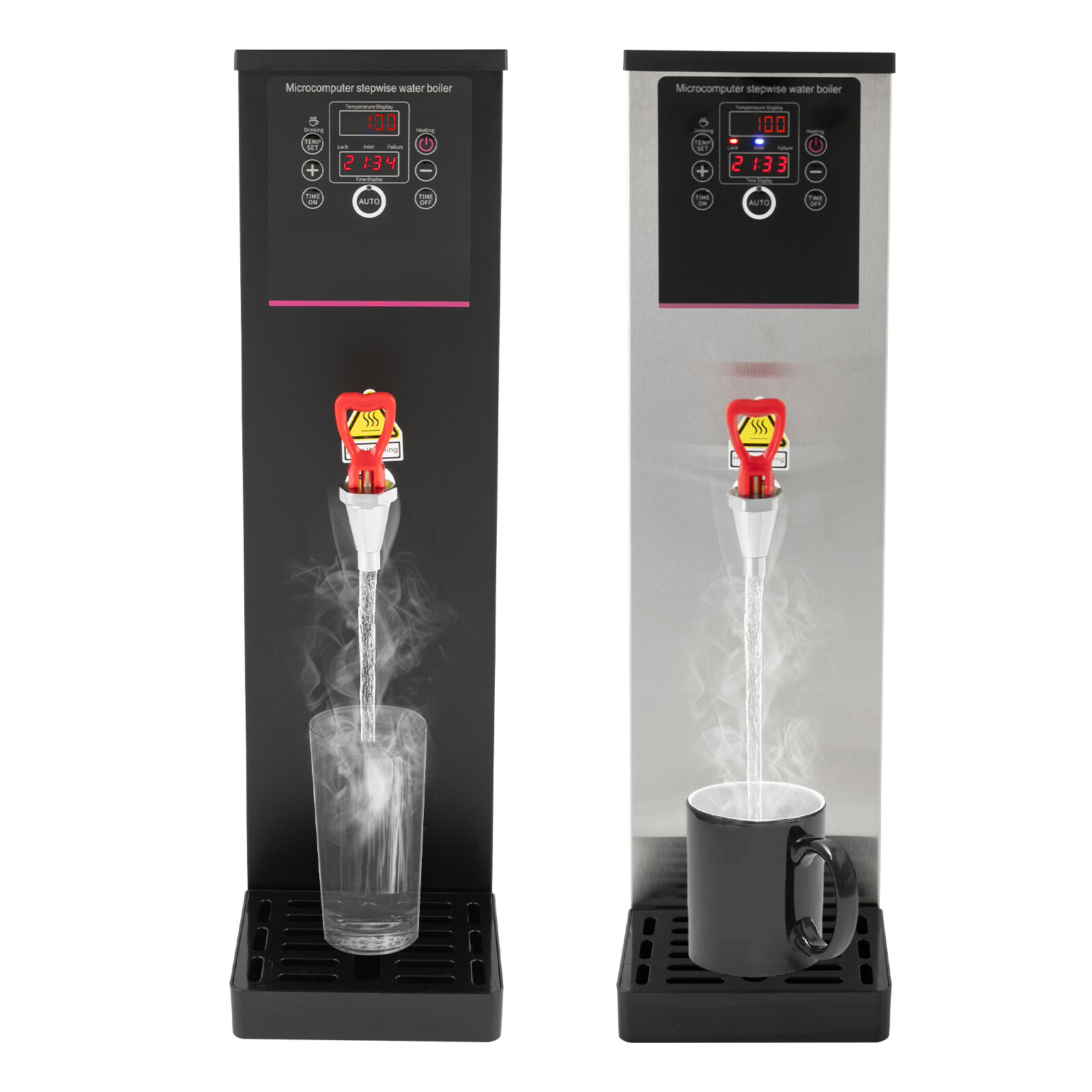 3.96gal Eletric Water Boiler Stainless Steel Hot Water Dispenser Black/Silver
