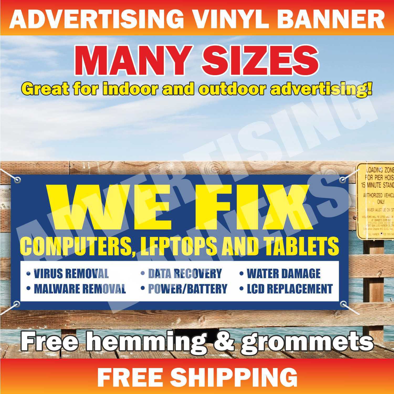 Fix Cell phone Computer Tablet Advertising Banner Vinyl Mesh Sign Repair Service
