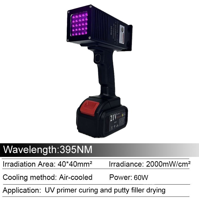 Car Paint Flaw Detection UV Curing Lamp Handheld Rechargeable UV LED Curing Lamp