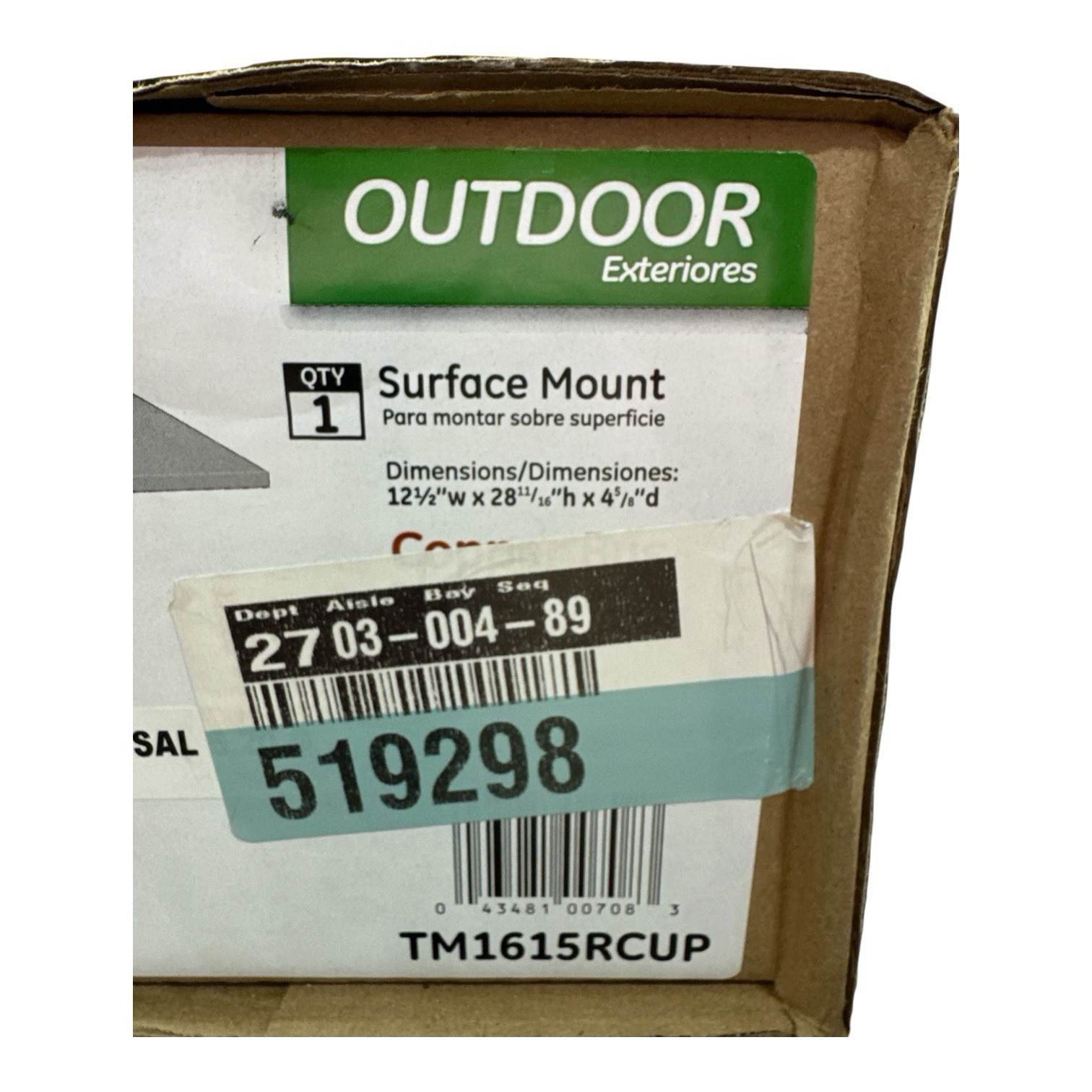 GE TM1615RCUP 150Amp 16-Space 32-Circuit Outdoor Main Breaker Load Center (OB)
