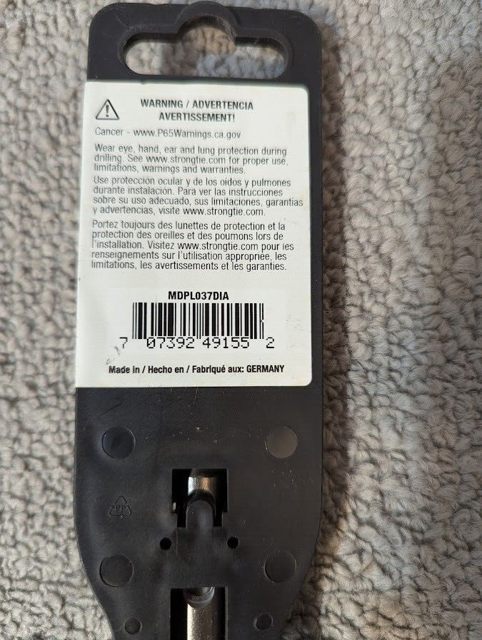 Simpson Strong-Tie MDPL037DIA SDS Bit 3/8″ x 1-1/16″ Fixed Depth Stop bit