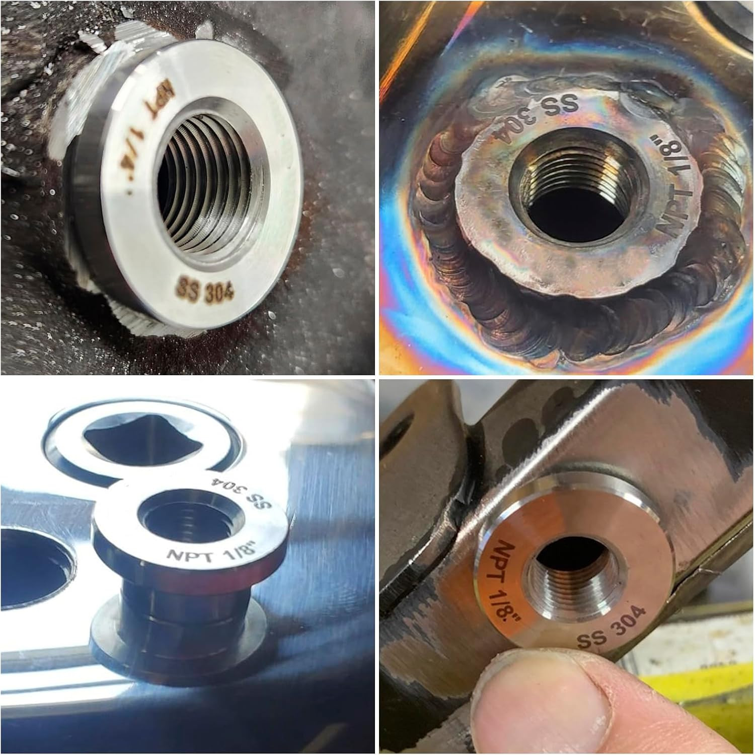 1/2″ NPT Female Weld on Bung Weldable Fitting (OD 0.95″) with Top Head Flange (O