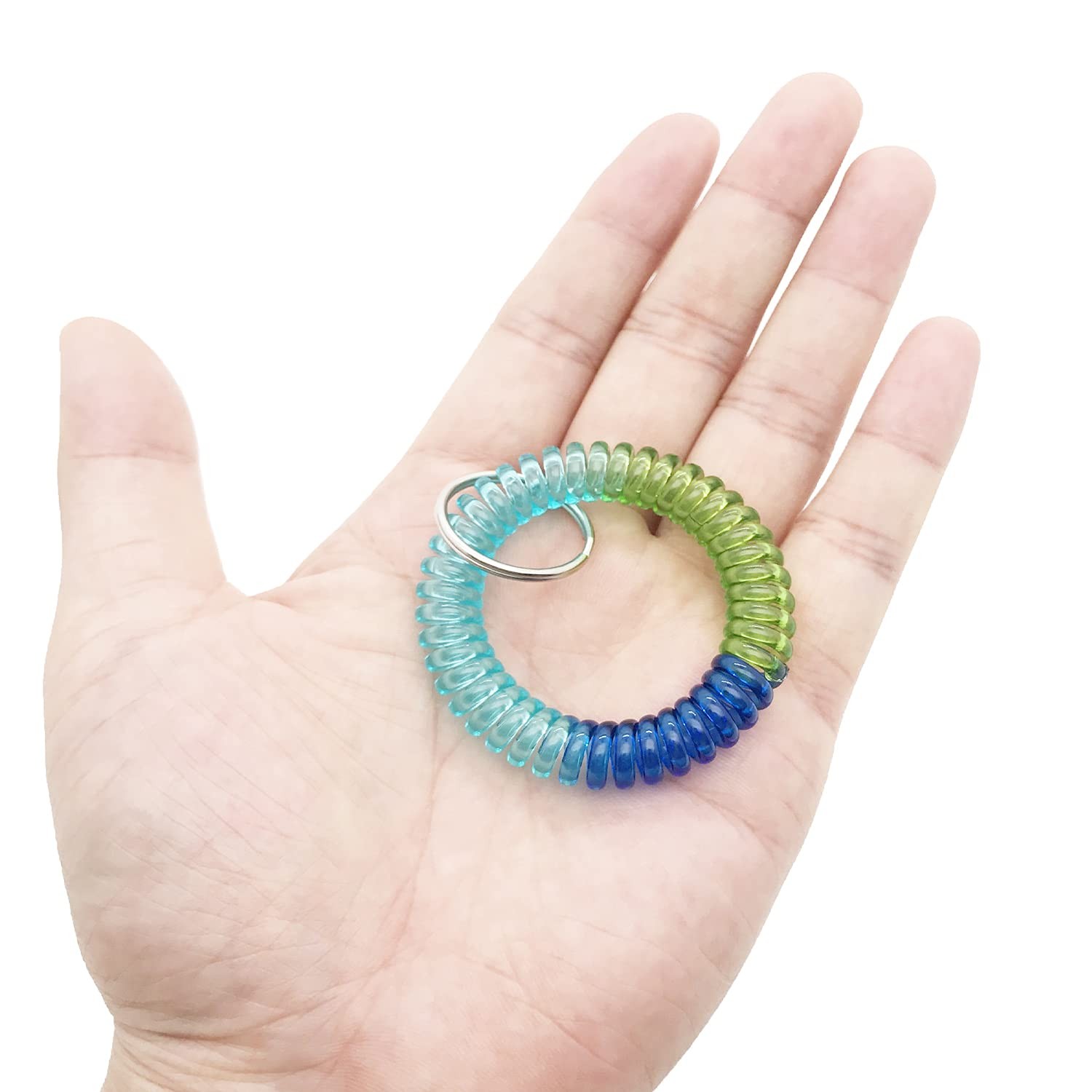 MYYZMY 12 Pcs Wrist Coil Keychain, Colorful 2.2 Inch, Multicolor