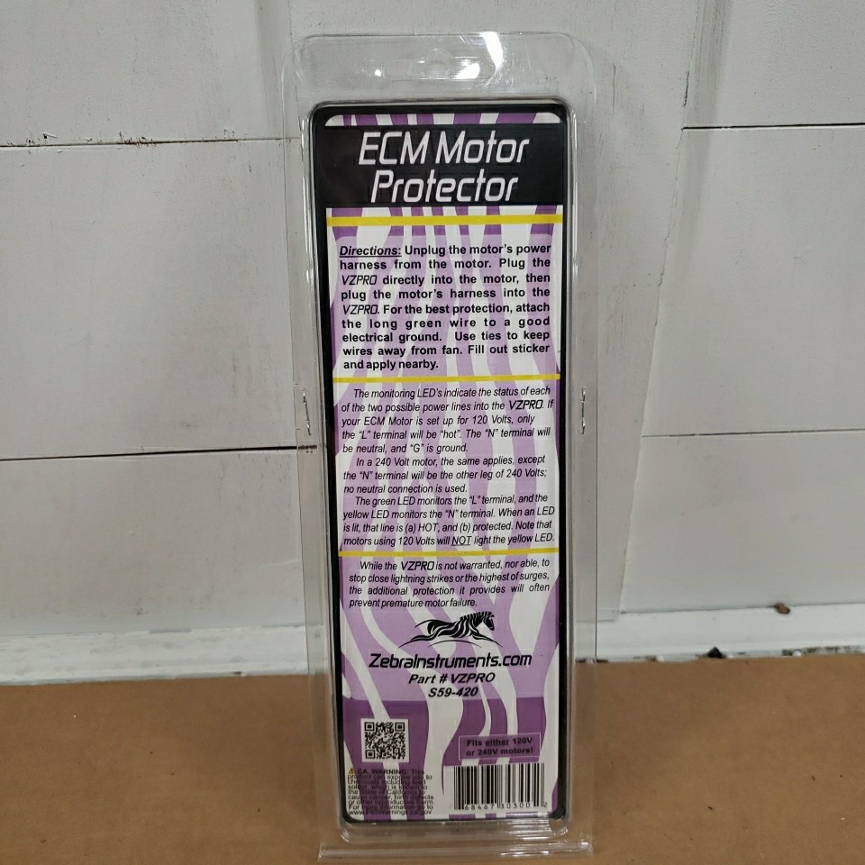 Zebra Instruments VZPRO ECM Motor Protector Fits 120V or 240V Motors