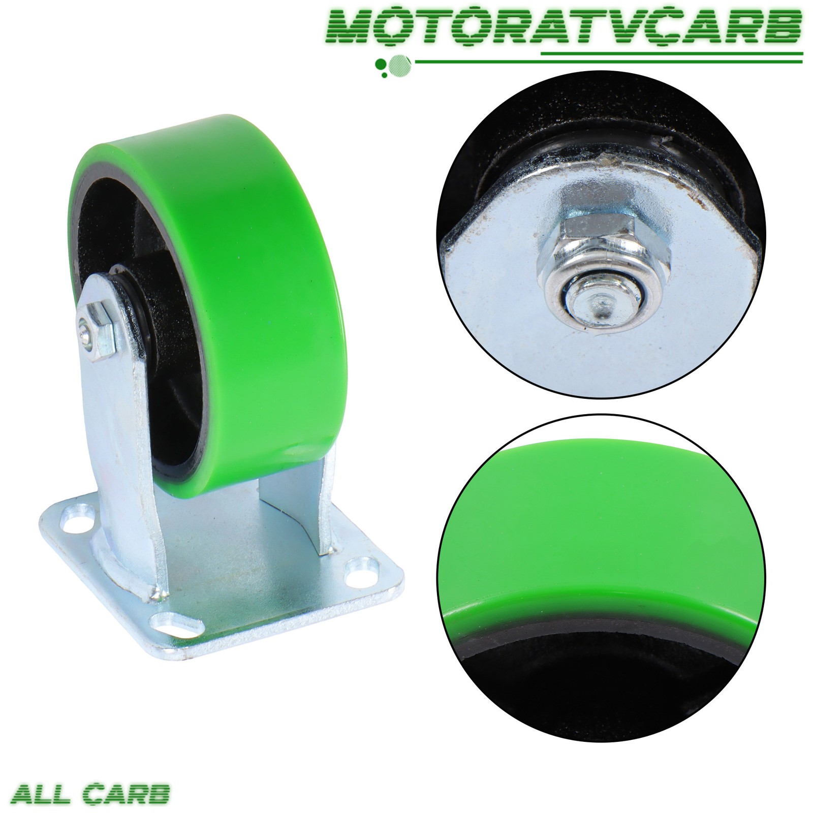 ALL-CARB 5″ Casters Two Straight, Two Side Brakes Heavy Duty Capacity to 4000 lb