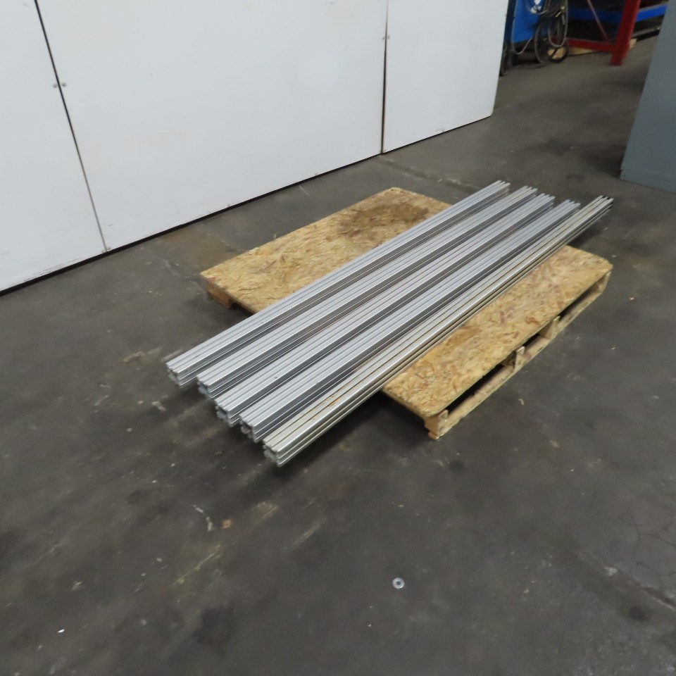 2-1/2″ x 2-1/2″ x 75-1/4″ L Extruded Structural Aluminum W/3/4″ T-Slot Lot Of 4