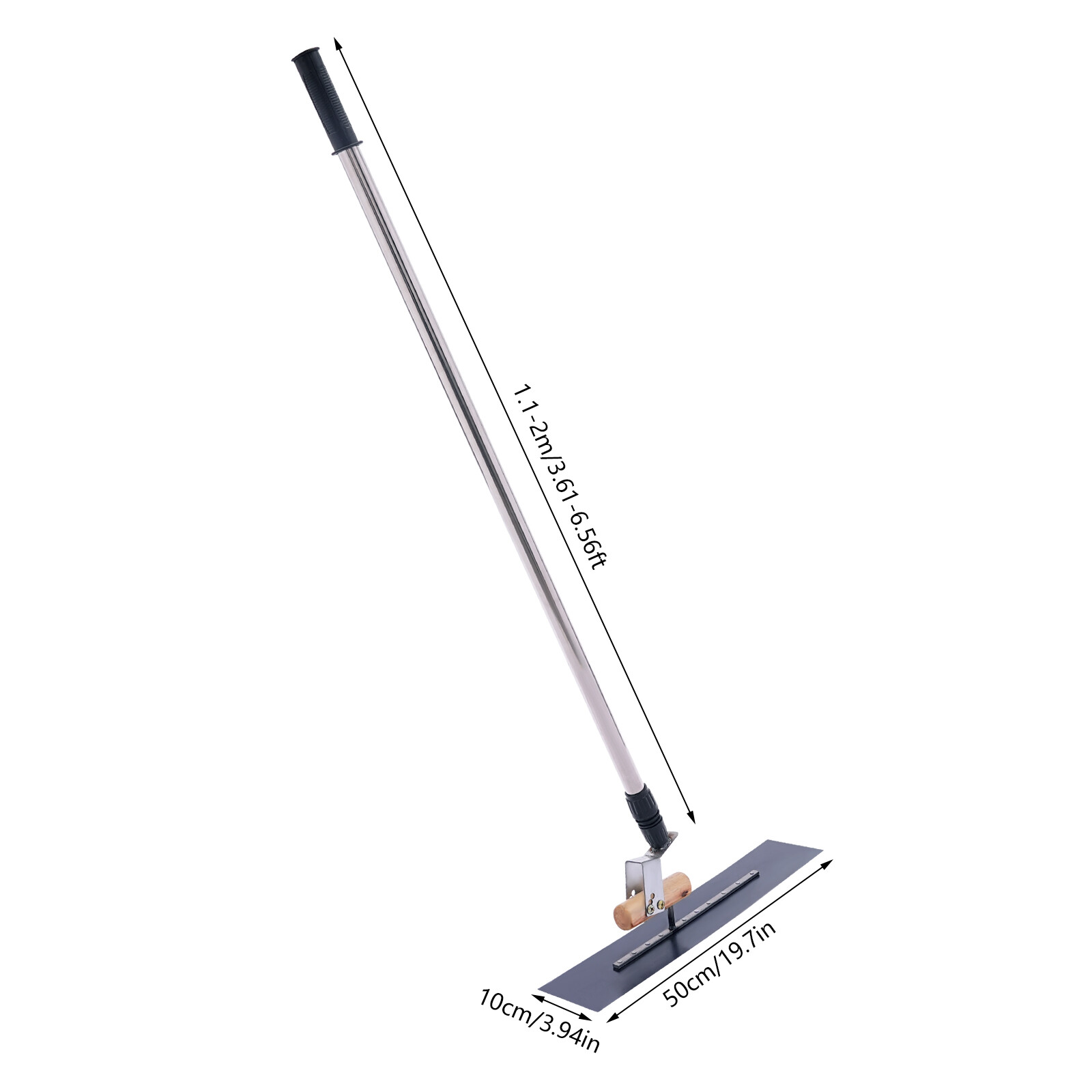 Long Handle Concrete Trowel Cement Surface Smoothing Tool w/ Finishing Shoes NEW