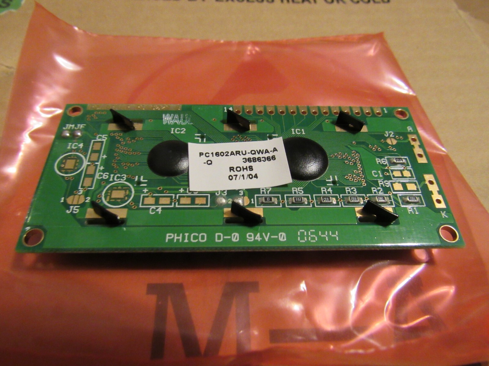 box 45 LCD display PC 1602-Q HD44780 driver new by WBU IC2