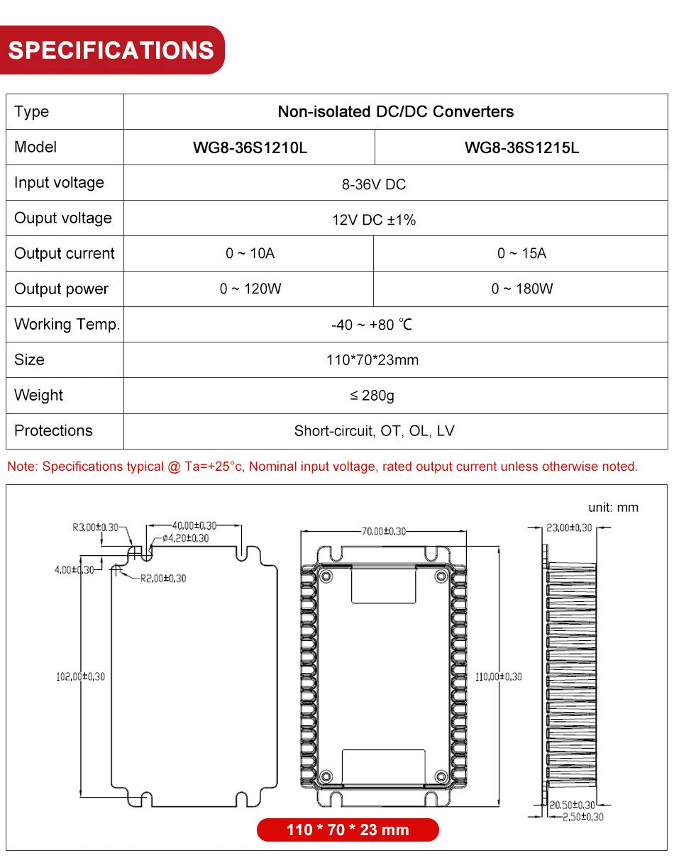 DC 8-36V 12.6V 14.6V 28V to 12V 10A Boost Buck Converter Car Voltage Regulator