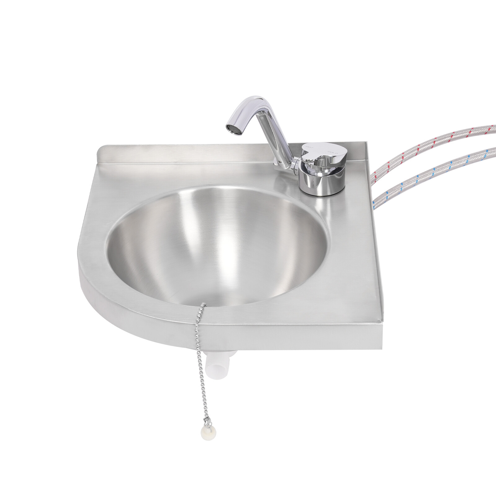 RV Caravan Camper Stainless Steel Hand Wash Basin Kitchen Triangular Sink+Faucet