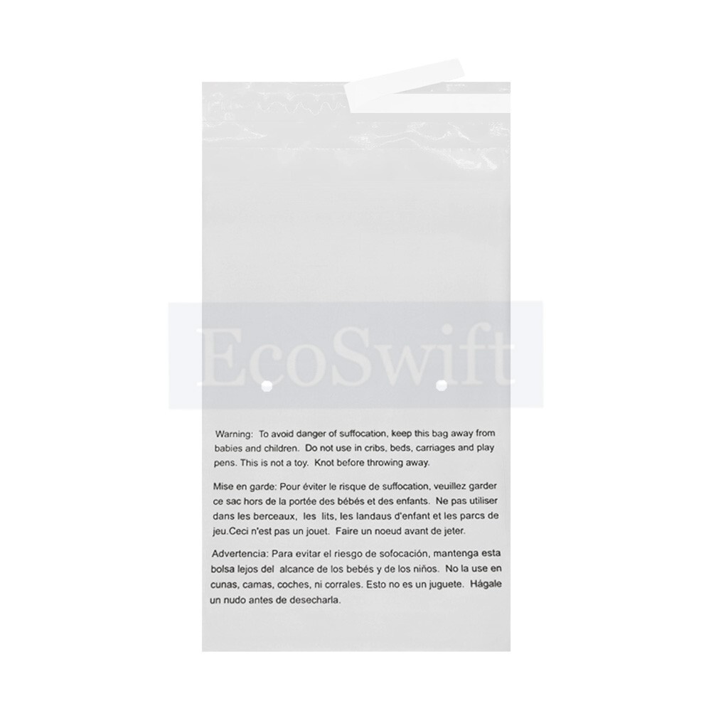 50 7.5×10.5 Self Seal Suffocation Warning Clear Poly Bags 1.5 mil Free Shipping