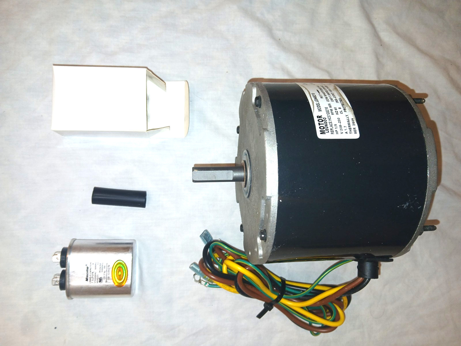 1/5 HP 825 RPM Condenser Fan Motor 208-230V Replaces Carrier HC37GE210 Capacitor